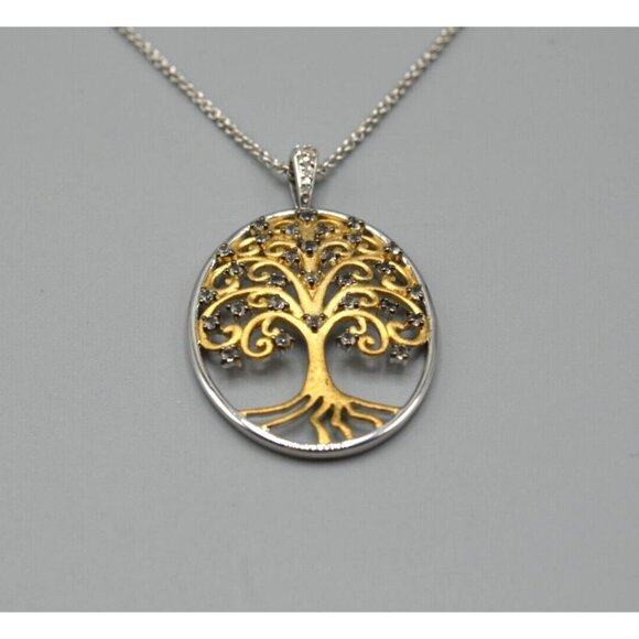 Kay Tree of Life Pendant Necklace Vermeil 925 JWBR KA1772 11" Sterling Silver - Picture 1 of 10